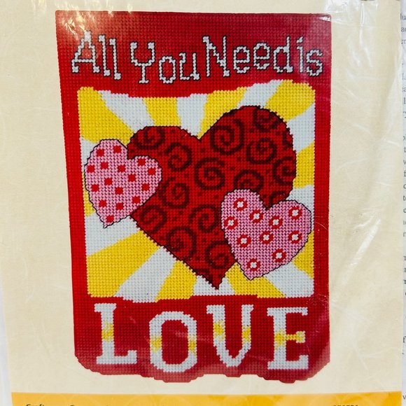 Craftways All You Need is Love Plastic Canvas Kit - New - Picture 2 of 5